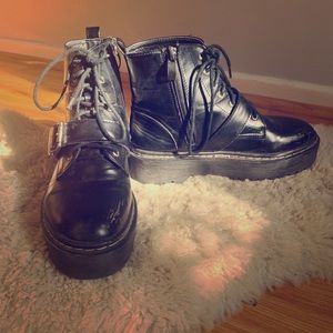 Black Platform Dr. Martens Style Boots